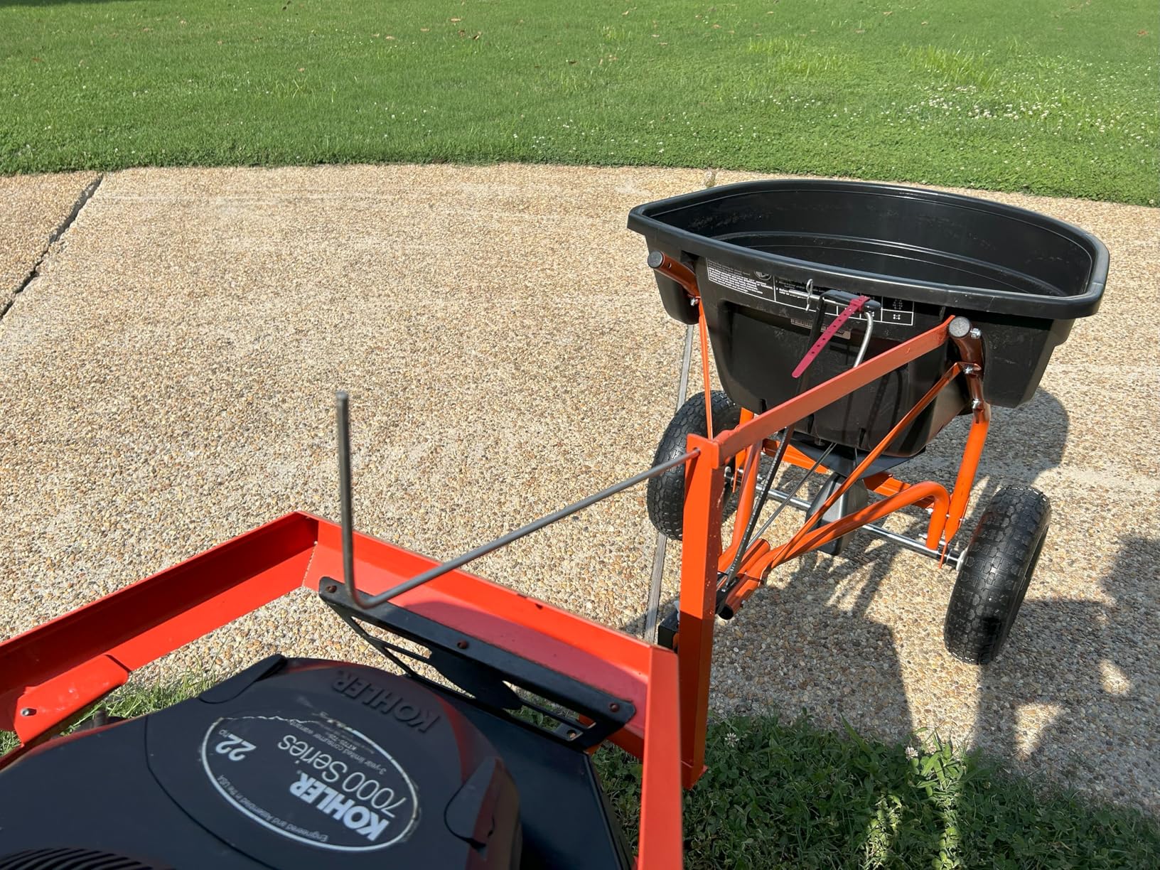 Agri-Fab 45-0463 130 lb. Tow-Behind Lawn & Garden Broadcast Spreader for Seed,Fertilizer,Salt,Ice Melt; Easy to use Flow Control from Seat of Riding Lawn Mower - Customer Photo 1