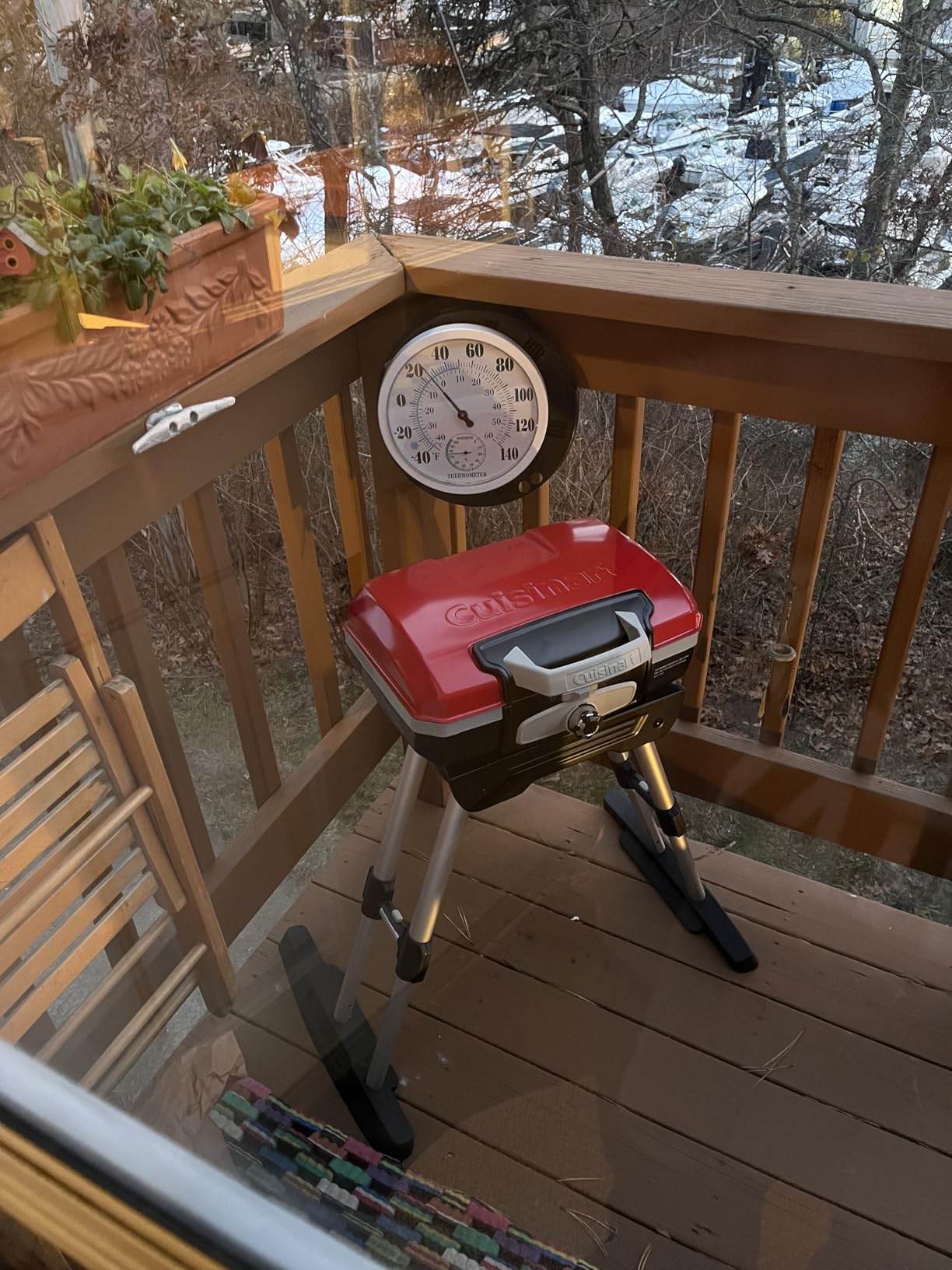 Cuisinart Petite Gourmet Portable Gas Grill with VersaStand, Compact Portable Grill Propane, 150 Sq. In. Cooking Surface, 5,500 BTU Burner Small Gas Grills for Camping, BBQ, Adjustable Base, Handles - Customer Photo 2