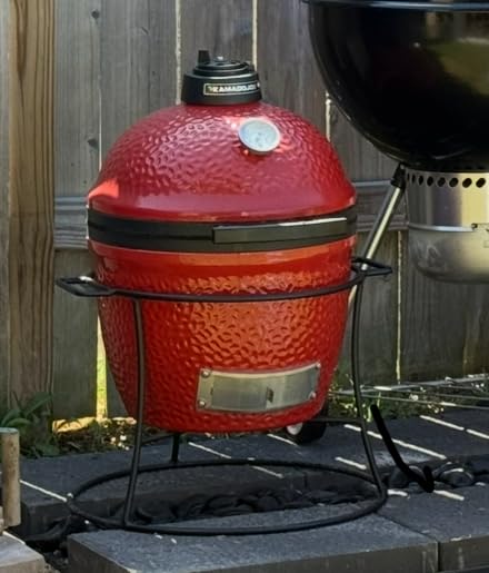 Kamado Joe Joe Jr 13.5-inch Portable Ceramic Charcoal Grill with Grill Stand, Stainless Steel Cooking Grate, Heat Deflectors and Ash Tool in Red, Model KJ13RH - Customer Photo 4