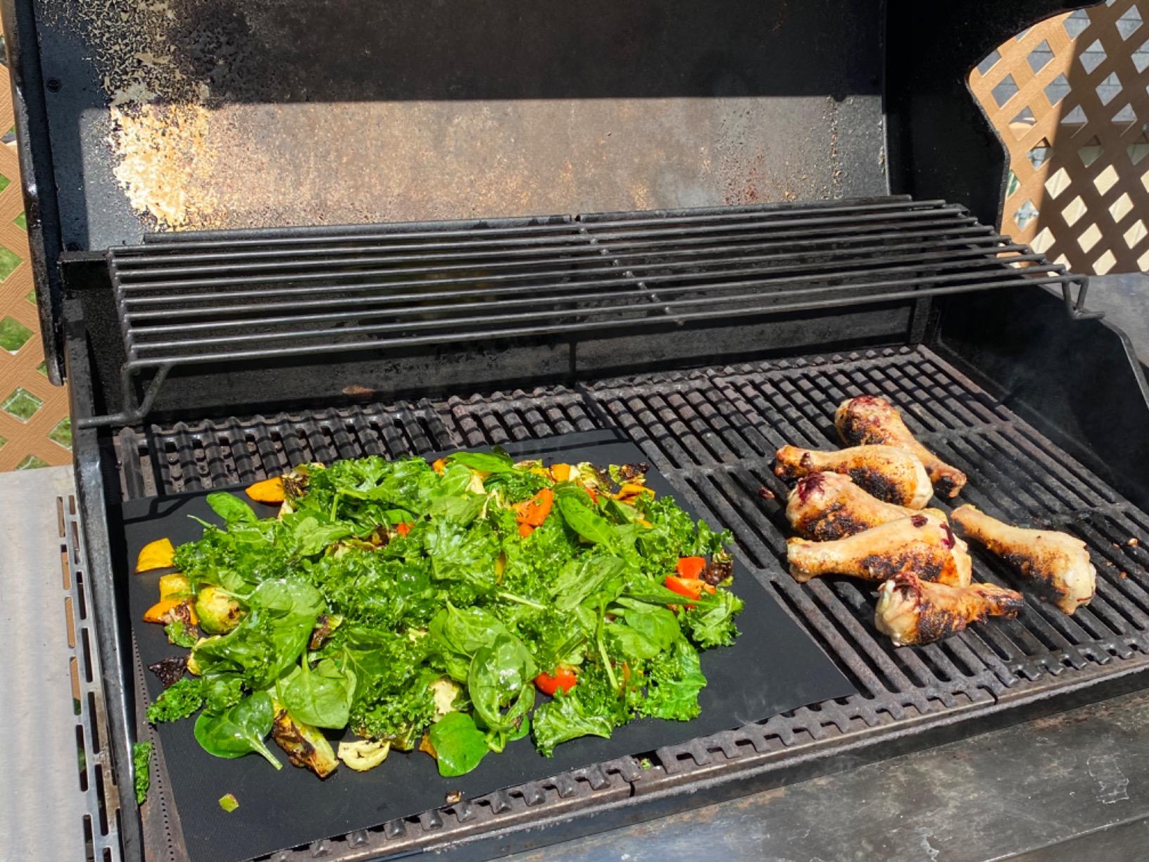 Grill Magic BBQ Grill Mat Set of 3-100% Nonstick Large Grilling Sheets - Heavy Duty Cooking Mats for Outdoor Grill Charcoal, Gas or Electric - Reusable, Extra Thick and Easy to Clean - 15.75 x 13 - Customer Photo 2