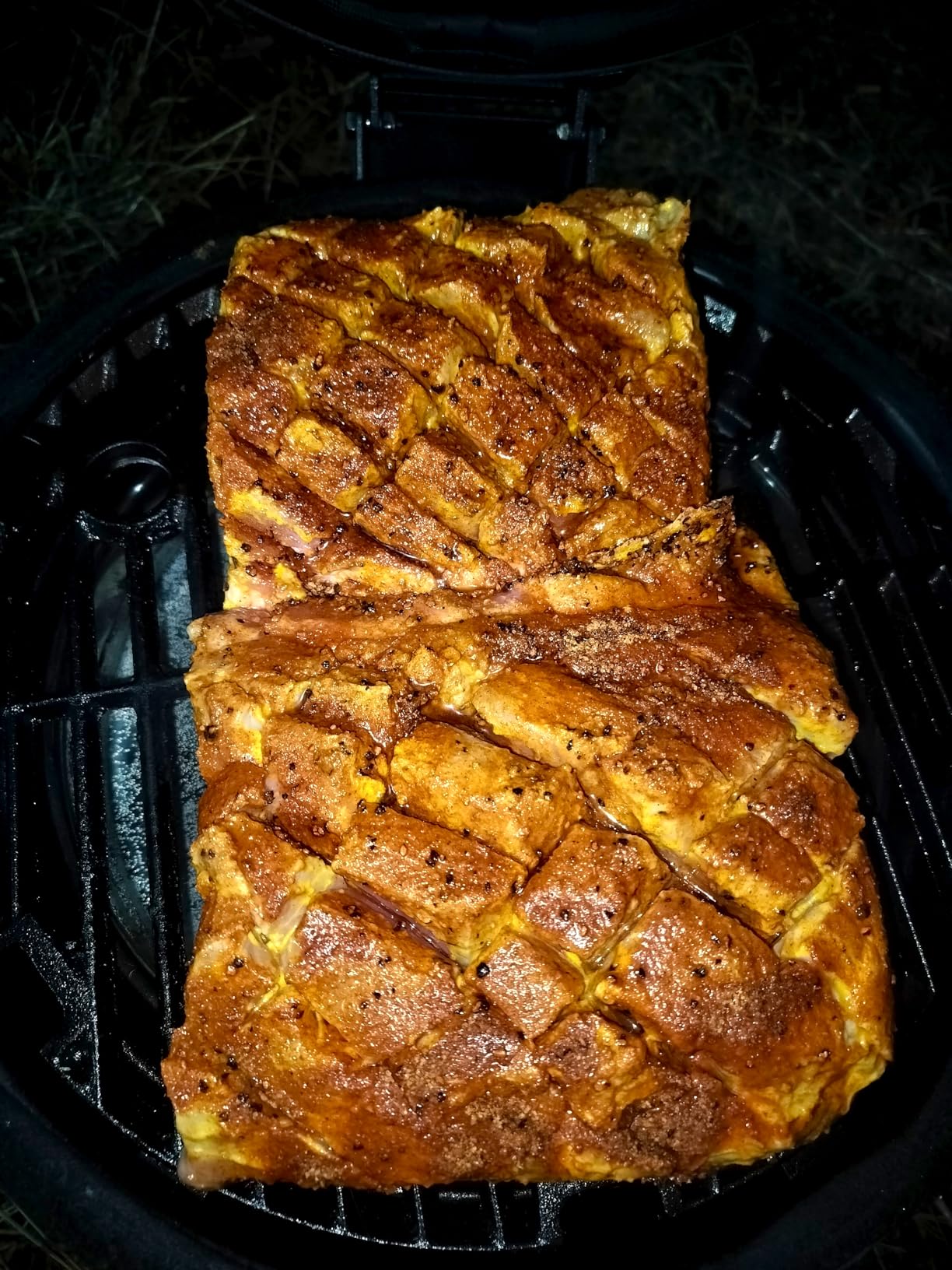 Char-GrillerÂ® AKORNÂ® Jr. Portable Kamado Charcoal Grill and Smoker with Cast Iron Grates and Locking Lid with 155 Cooking Square Inches in Ash, Model E86714 - Customer Photo 1